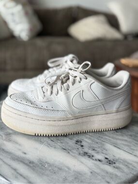 Nike Women’s White Leather Platform Sneakers